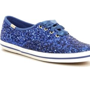 Kate spade keds blue glitter sneakers 6.5